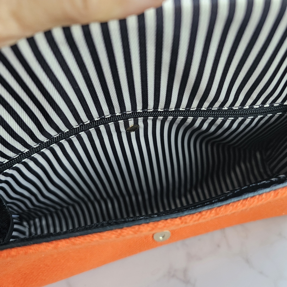 Kate Spade Orange Clutch with Black Accents - Picture 3 of 8